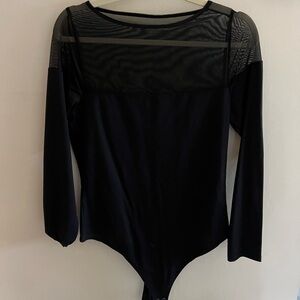 Abercrombie & Fitch Black Bodysuit with Mesh Large